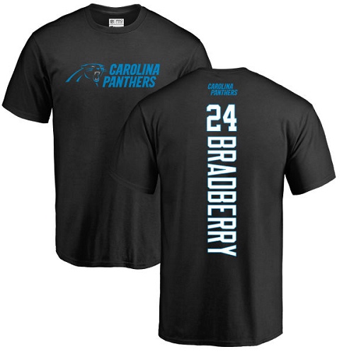 Carolina Panthers Men Black James Bradberry Backer NFL Football #24 T Shirt->carolina panthers->NFL Jersey